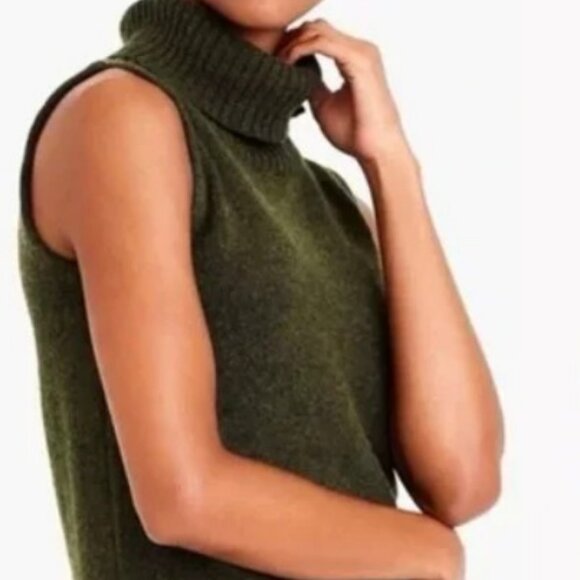 J. Crew Mercantile Fuzzy Wool Sleeveless Turtleneck Sweater Top Size S #1935 - Picture 3 of 8